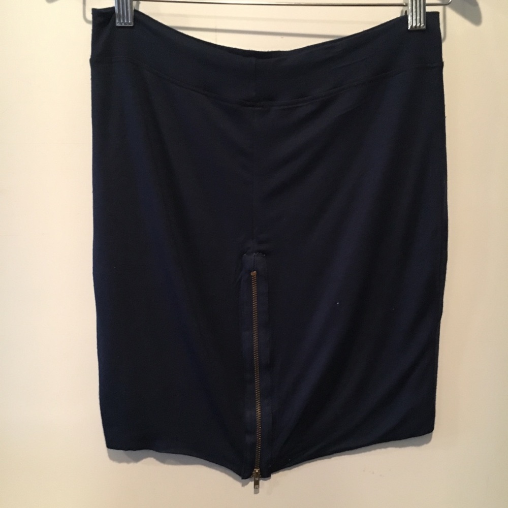 Navy Soft Zipper Anthropologie Tube Skirt